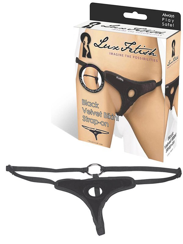  -   Black Velvet Bikini Strap-On  
