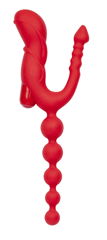    Triple Devil Butt Plug With Mini Vibe - 28 .