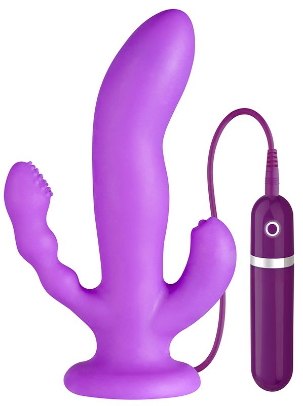       PURRFECT SILICONE 3WAYS VIBRATOR 6.5INCH - 17 .