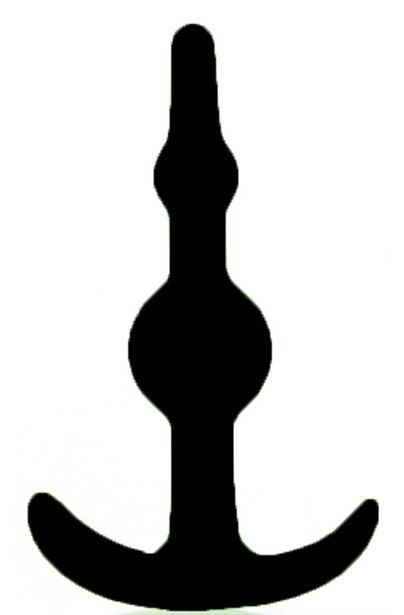 ׸   SMILING SILICONE BUTT PLUG BLACK - 8,9 .