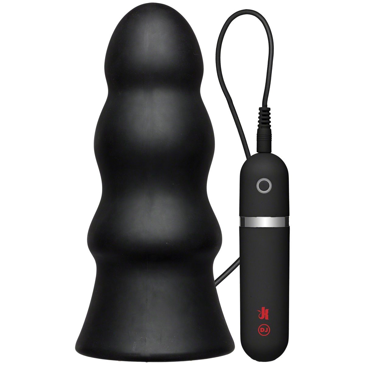   Kink Vibrating Silicone Butt Plug Rippled 7.5  - 19 .