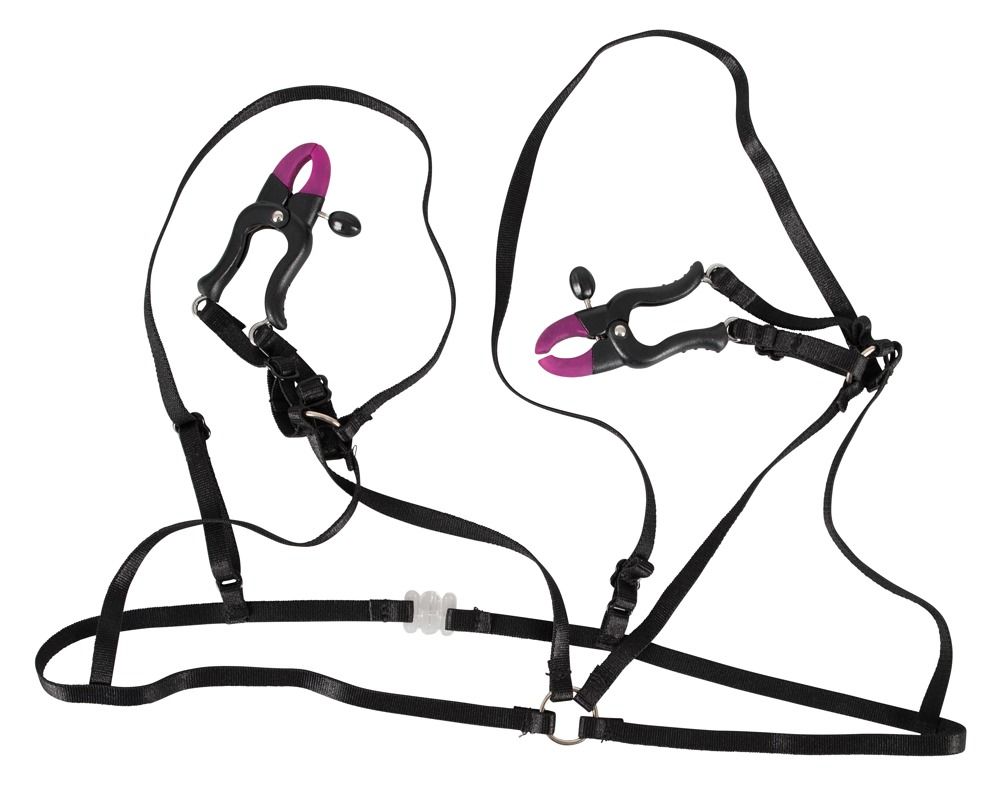       Bra with silicone nipple clamps
