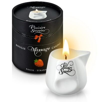      Bougie de Massage Gourmande Fraise - 80 .