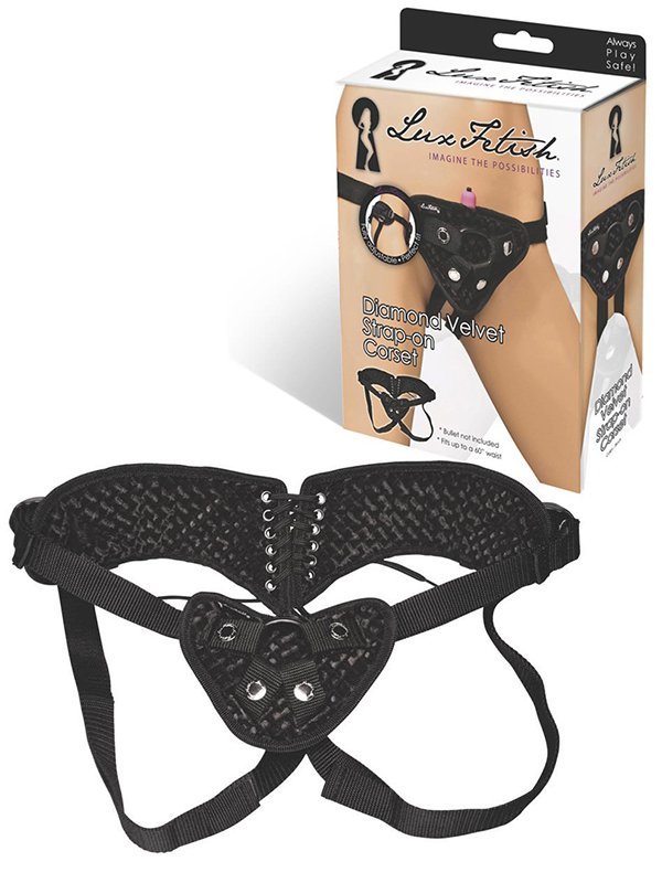 -     Diamond Velvet Strap-On Corset  