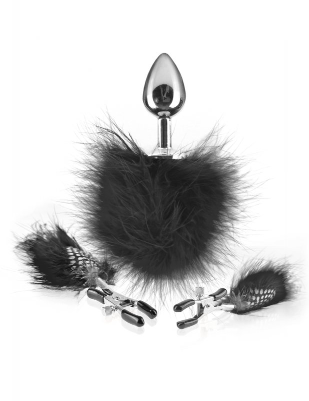        Feather Nipple Clamps & Butt Plug  