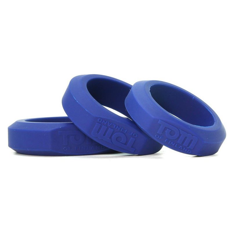     Tom of Finland 3 Piece Silicone Cock Ring Set - 