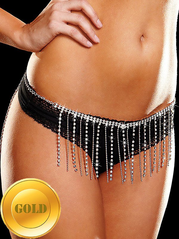    Ann Devine - Rhinestone Dangler Belt    