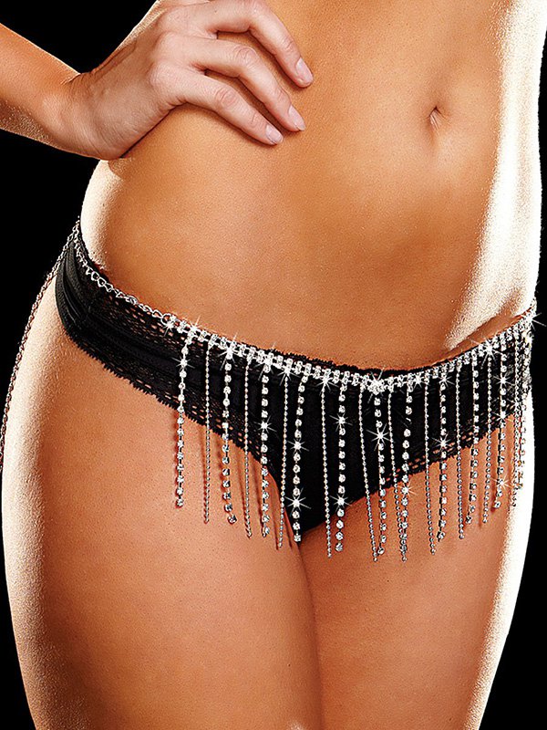    Ann Devine - Rhinestone Dangler Belt  