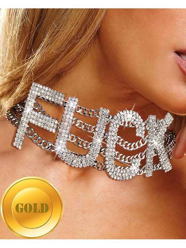   Ann Devine - Fuck Rhinestone Choker    