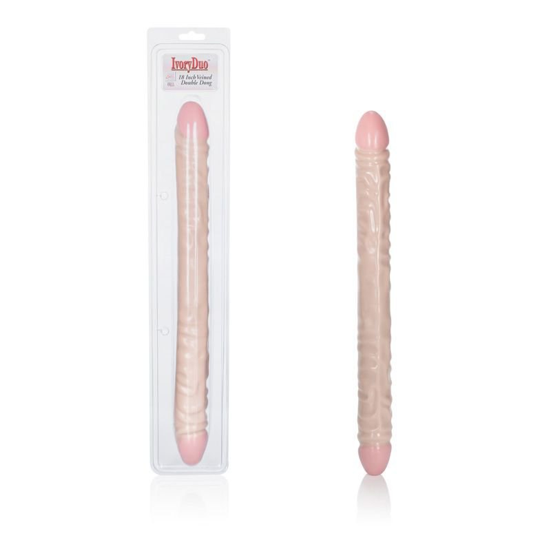   Ivory Duo Veined Double Dong 18  