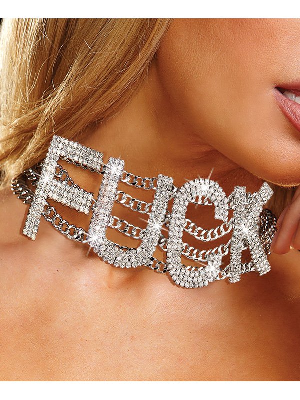   Ann Devine - Fuck Rhinestone Choker    