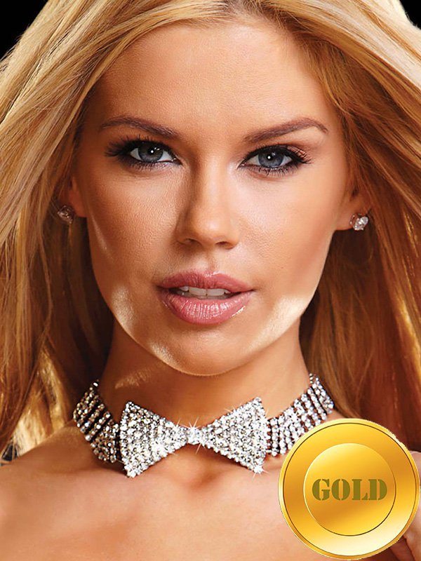 - Ann Devine - All Rhinestone Bow Tie Choker    