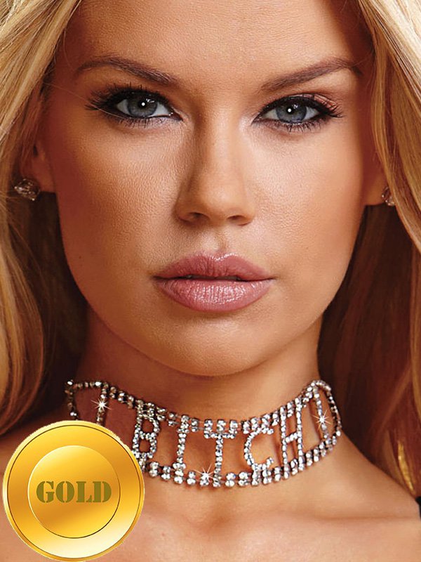    Ann Devine - Bitch Rhinestone Choker  