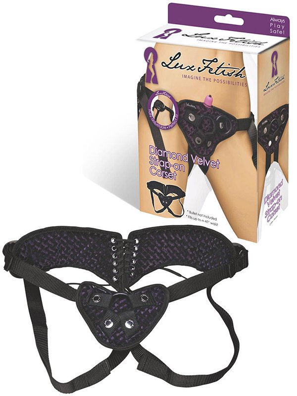 -     Diamond Velvet Strap-On Corset  